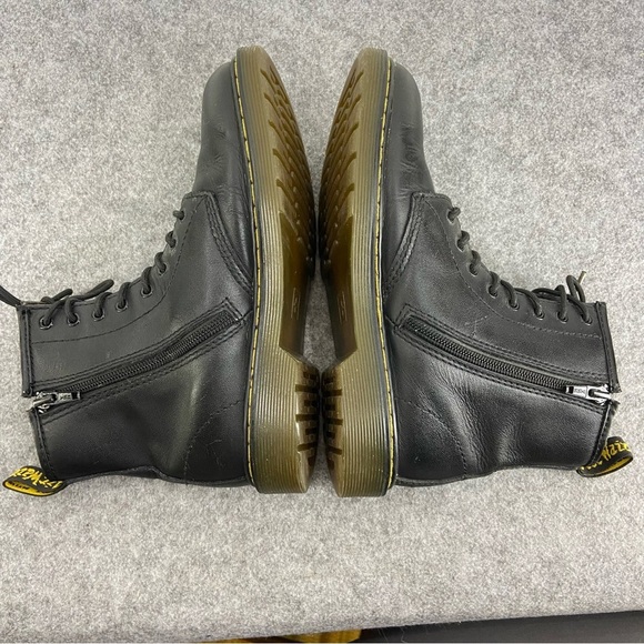 Dr. Martens Delaney Junior Size 5 Lace Up Black Leather Combat Ankle Boot - Picture 9 of 15
